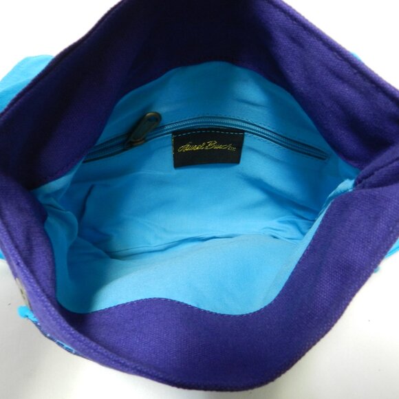 Laurel Burch Cat Kitty fabric crossbody shoulder bag purse canvas blue NEW - Picture 9 of 10